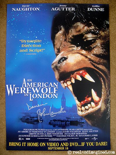 Signed poster for An American Werewolf In London Signed poster for An American Werewolf In London