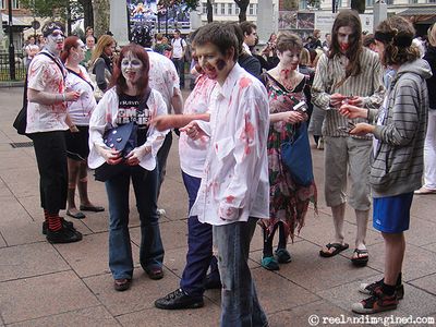 Zombies outside the Empire, Leicester Square, at FrightFest 2009 Myleene Klass with zombies at FrightFesZombies outside the Empire, Leicester Square, at FrightFest 2009t 2009