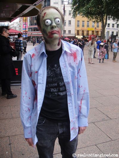 Wearing zombie make-up at FrightFest 2009 Wearing zombie make-up at FrightFest 2009