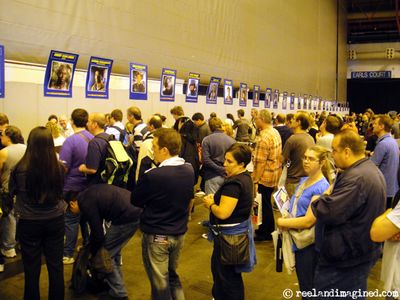 Fans queuing to meet guests at London Film & Comic Con 2009 Fans queuing to meet guests at London Film & Comic Con 2009