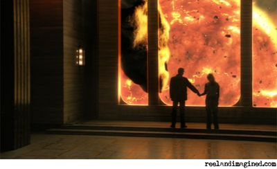 Christopher Eccleston and Billie Piper in Doctor Who: The End Of The World Christopher Eccleston and Billie Piper in Doctor Who: The End Of The World