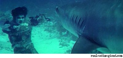 Zombie fighting a shark in Zombie Flesh Eaters Zombie fighting a shark in Zombie Flesh Eaters